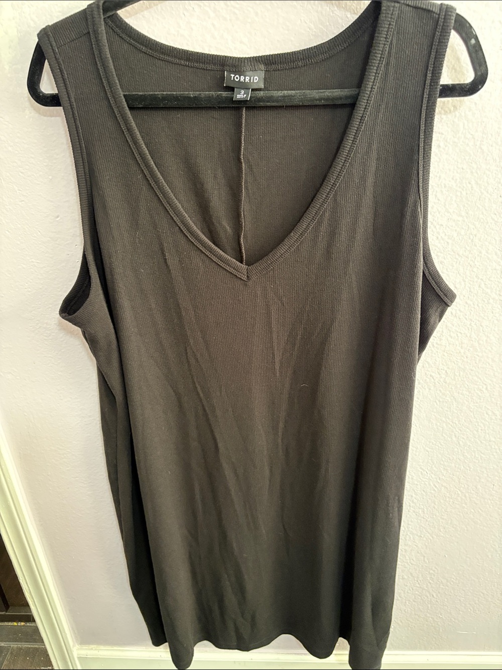 torrid Black Ribbed V-Neck Dress size 3